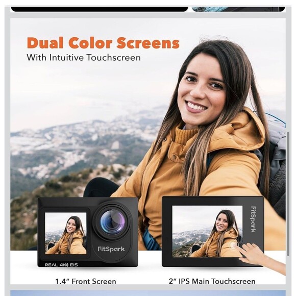 FitSpark Eagle i15 Pro Max Real 4k Dual Touch Screen Action Video Camera - Picture 9 of 16